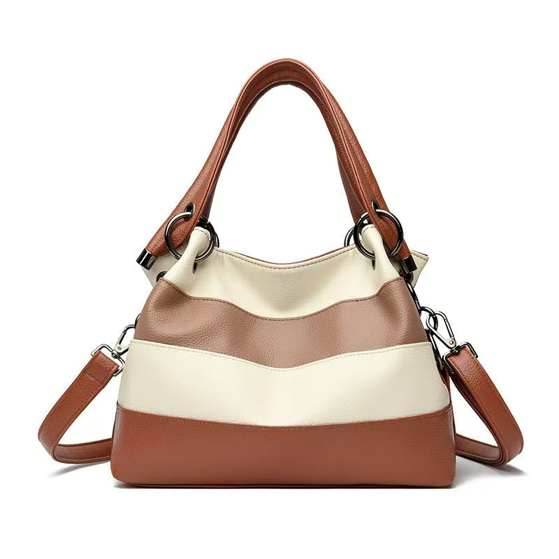 TRENDY SOLID COLOR SHOULDER BAG