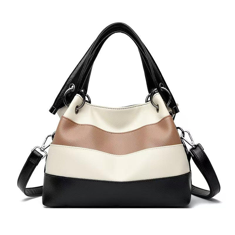 TRENDY SOLID COLOR SHOULDER BAG