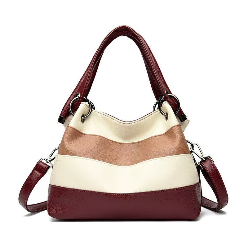 TRENDY SOLID COLOR SHOULDER BAG