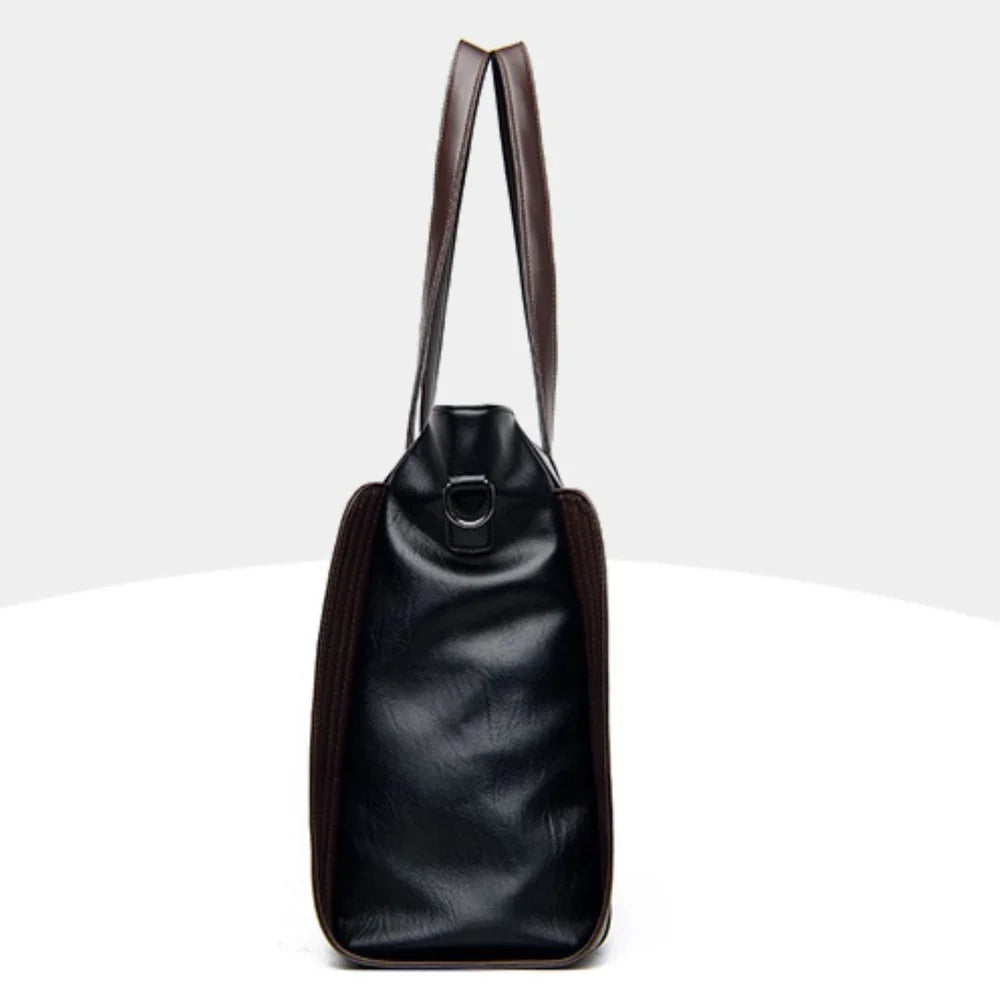 SOFT LEATHER LARGE CAPACITY FASHION TOTE HANDBAG