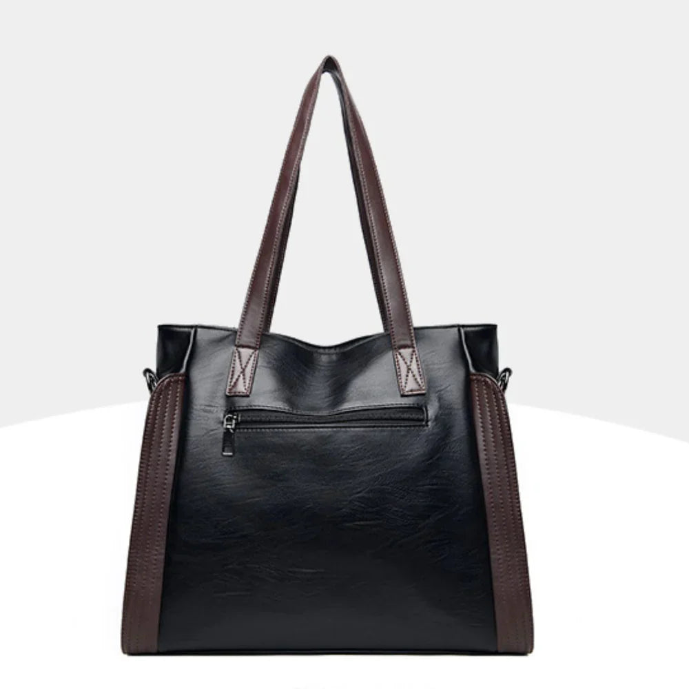 SOFT LEATHER LARGE CAPACITY FASHION TOTE HANDBAG